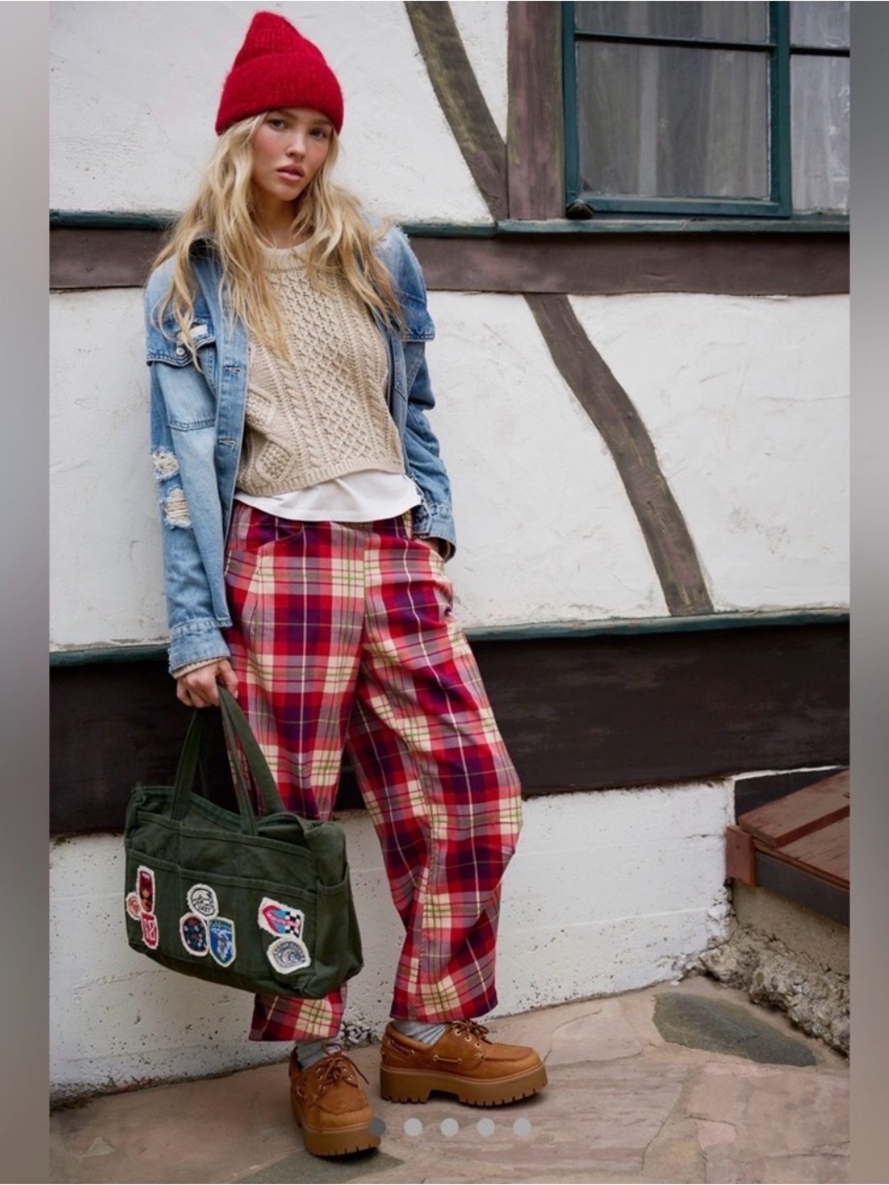 Free People Nice Pull-On  Multi Plaid Pants